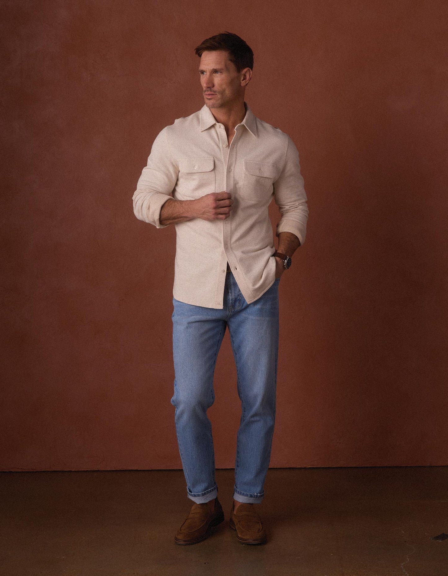Textured Knit Shirt in Birch