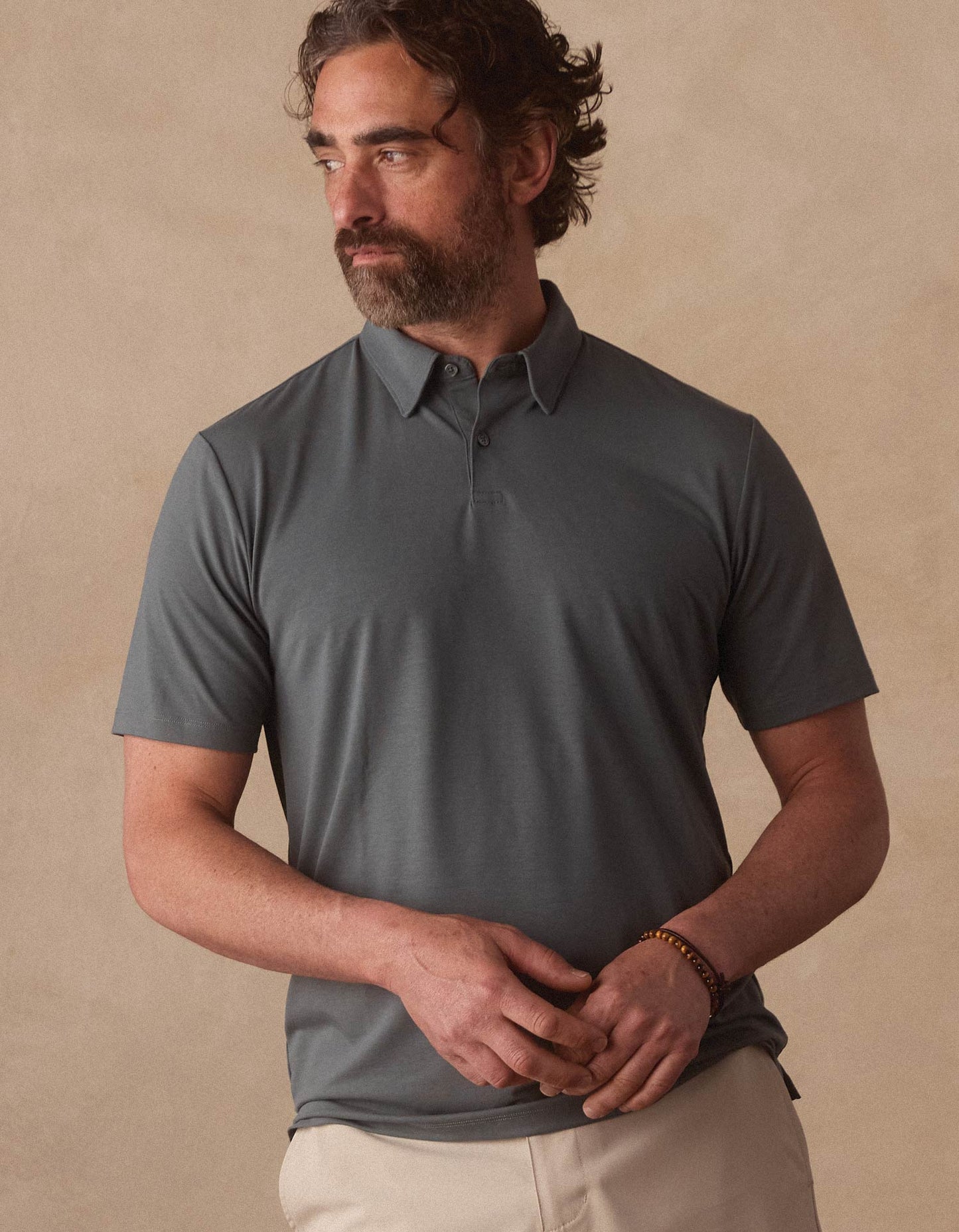 LuxeJersey Polo in Mediterranean Green