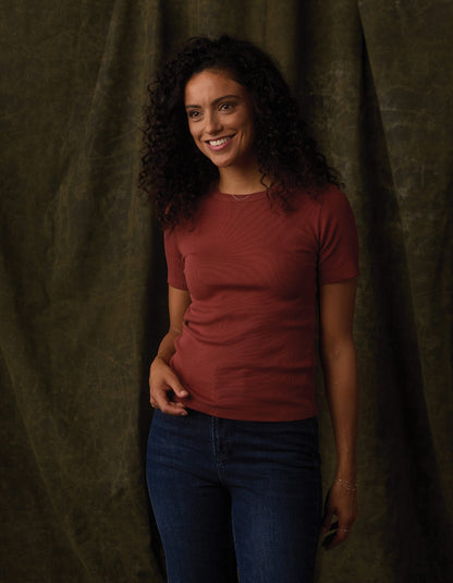 Normal Rib Tee in Cocoa