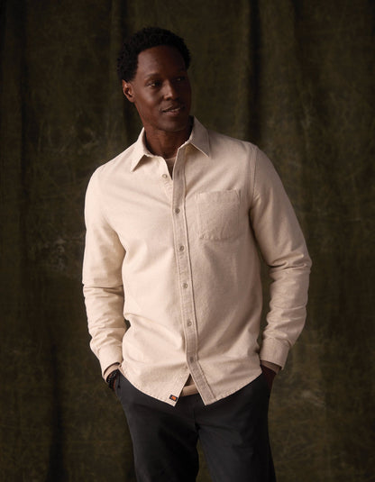 Fairbanks Brushed Chamois Button Up in Fossil