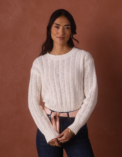 Elise Crewneck Sweater in Cream