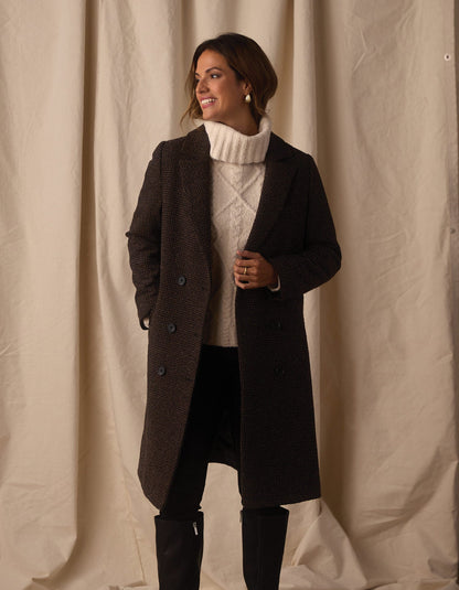 Pop Coat in Coffee Plaid