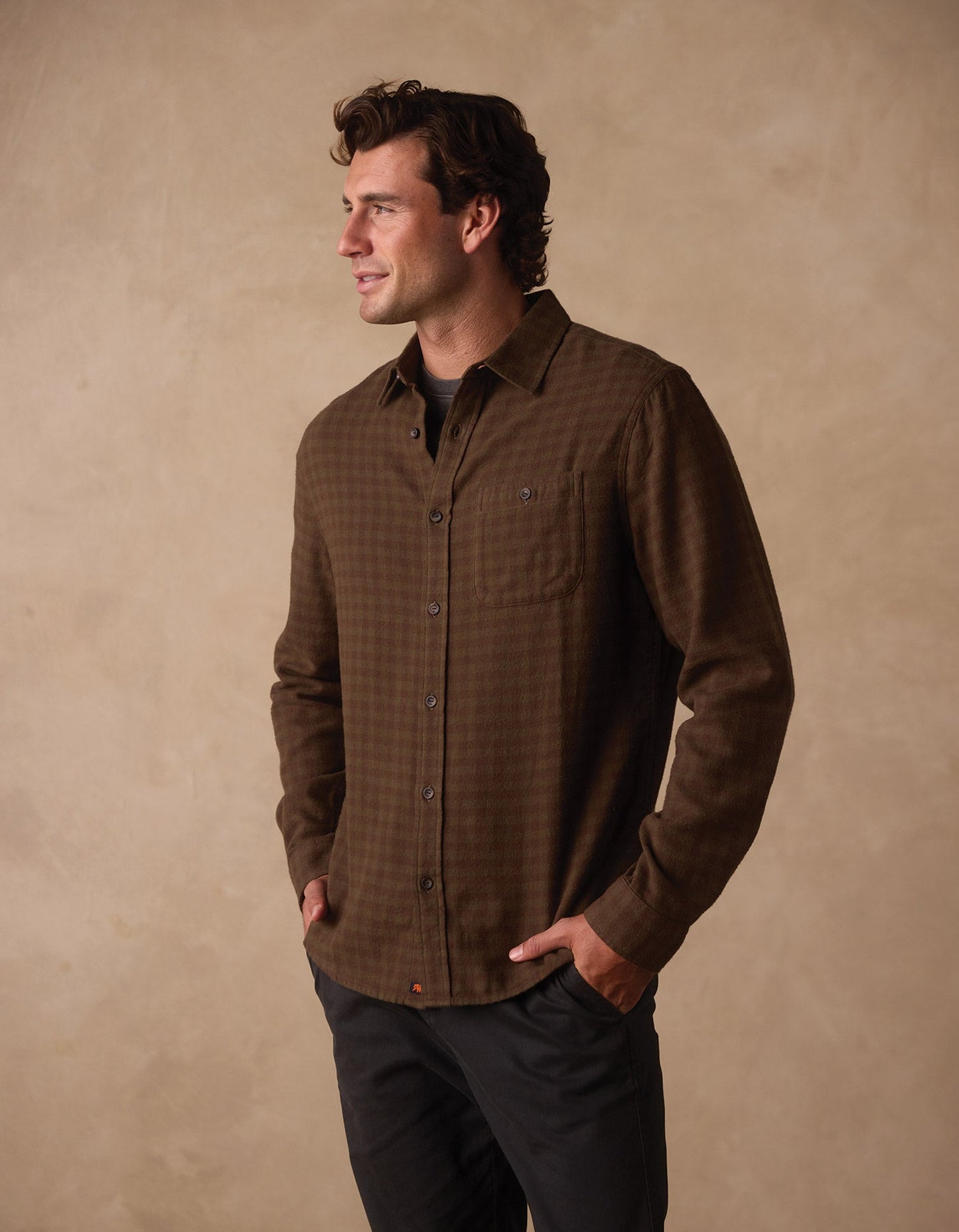Hudson Double Brushed Flannel in Cocoa Plaid