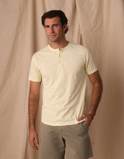 Vintage Slub Henley in Pear Sorbet