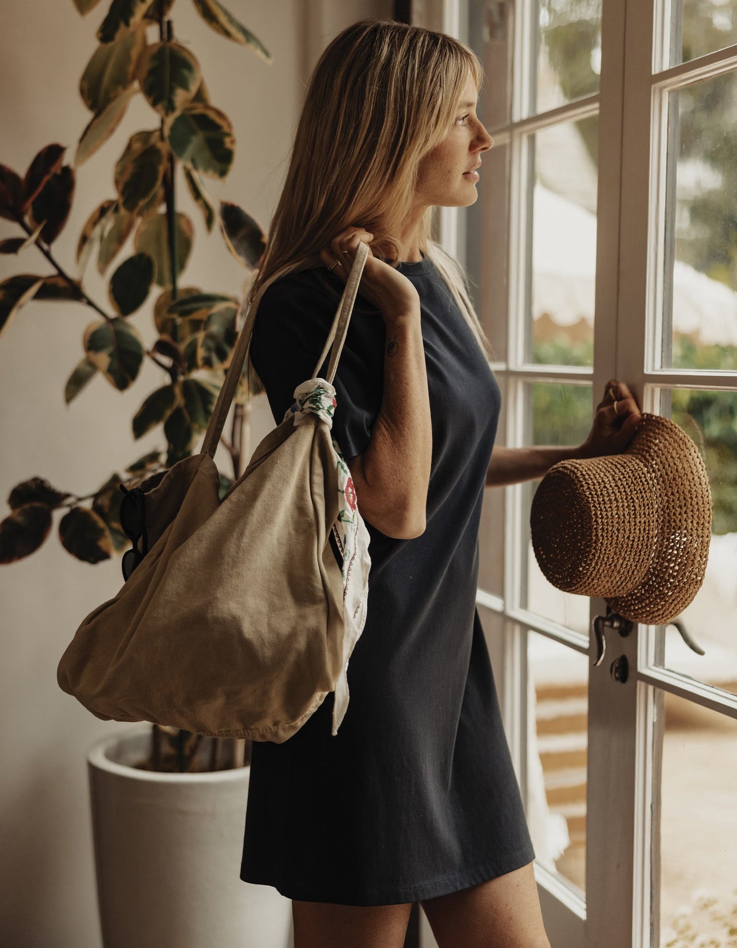 Normal Jersey T-Shirt Dress in Washed Black