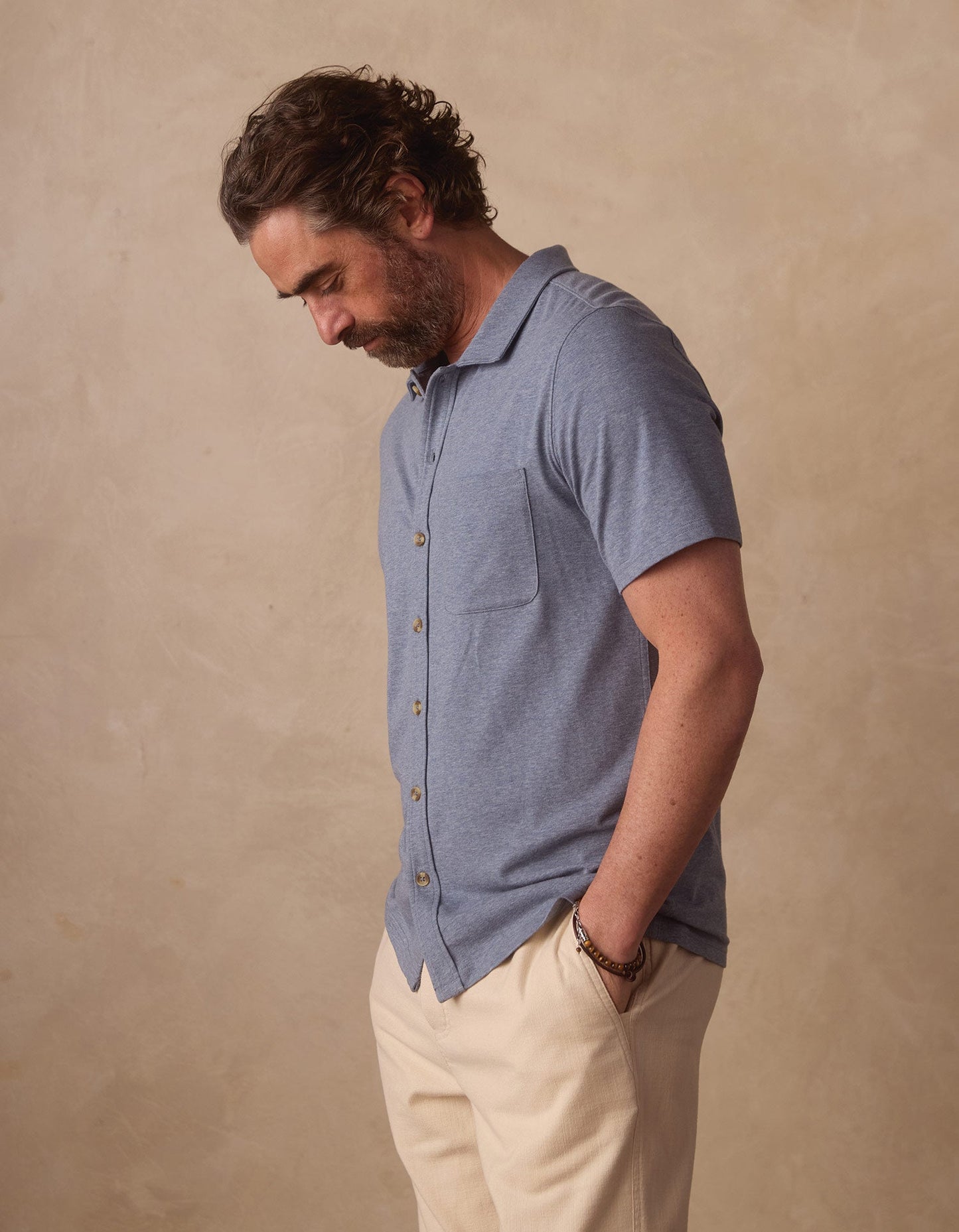Active Puremeso Weekend Button Down in Lake Blue