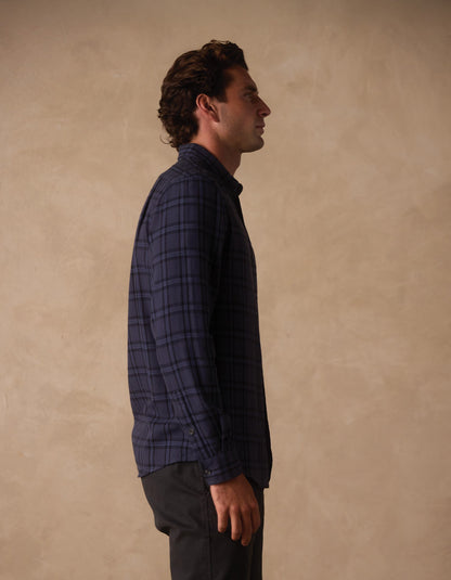 Nikko Classic Button Up in Indigo Plaid