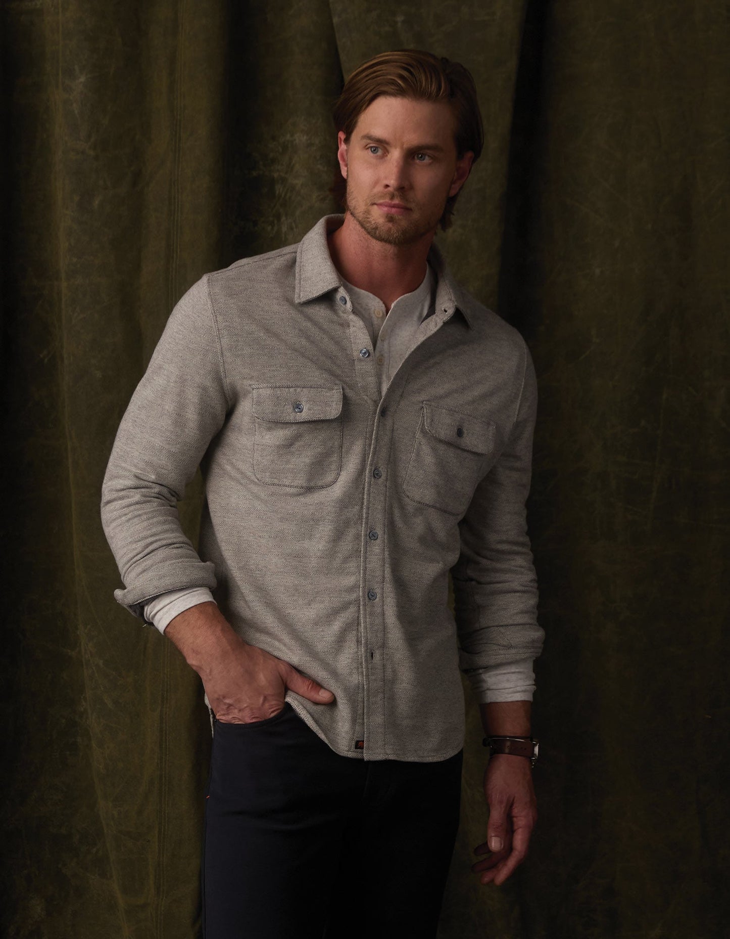 Textured Knit Shirt in Graphite
