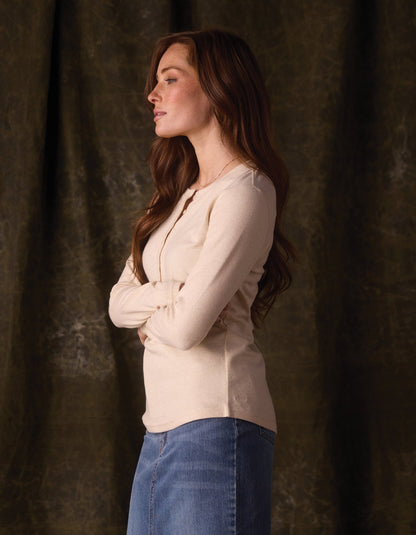 Women's Puremeso Henley in Fossil