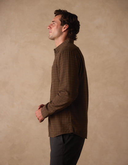 Hudson Double Brushed Flannel in Heathered Grey Plaid