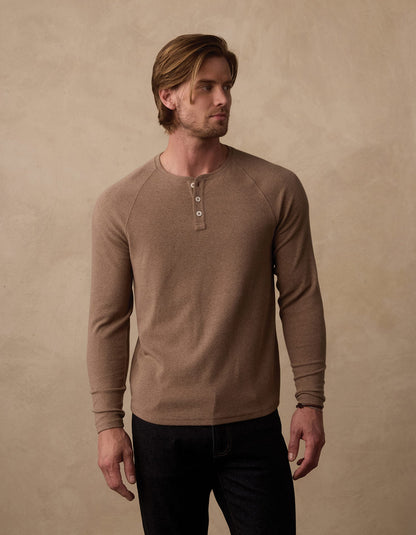 Puremeso Everyday Henley in Taupe