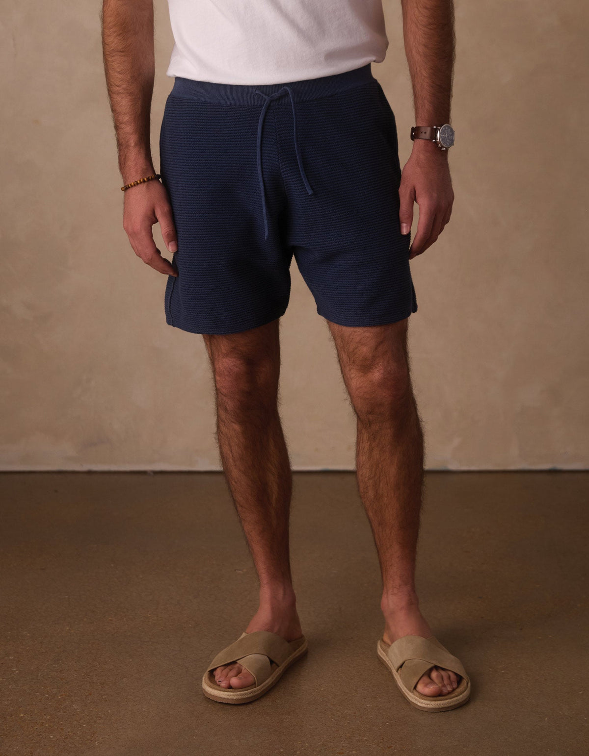 Robles Birdseye Knit Short in Denim/Dark Navy