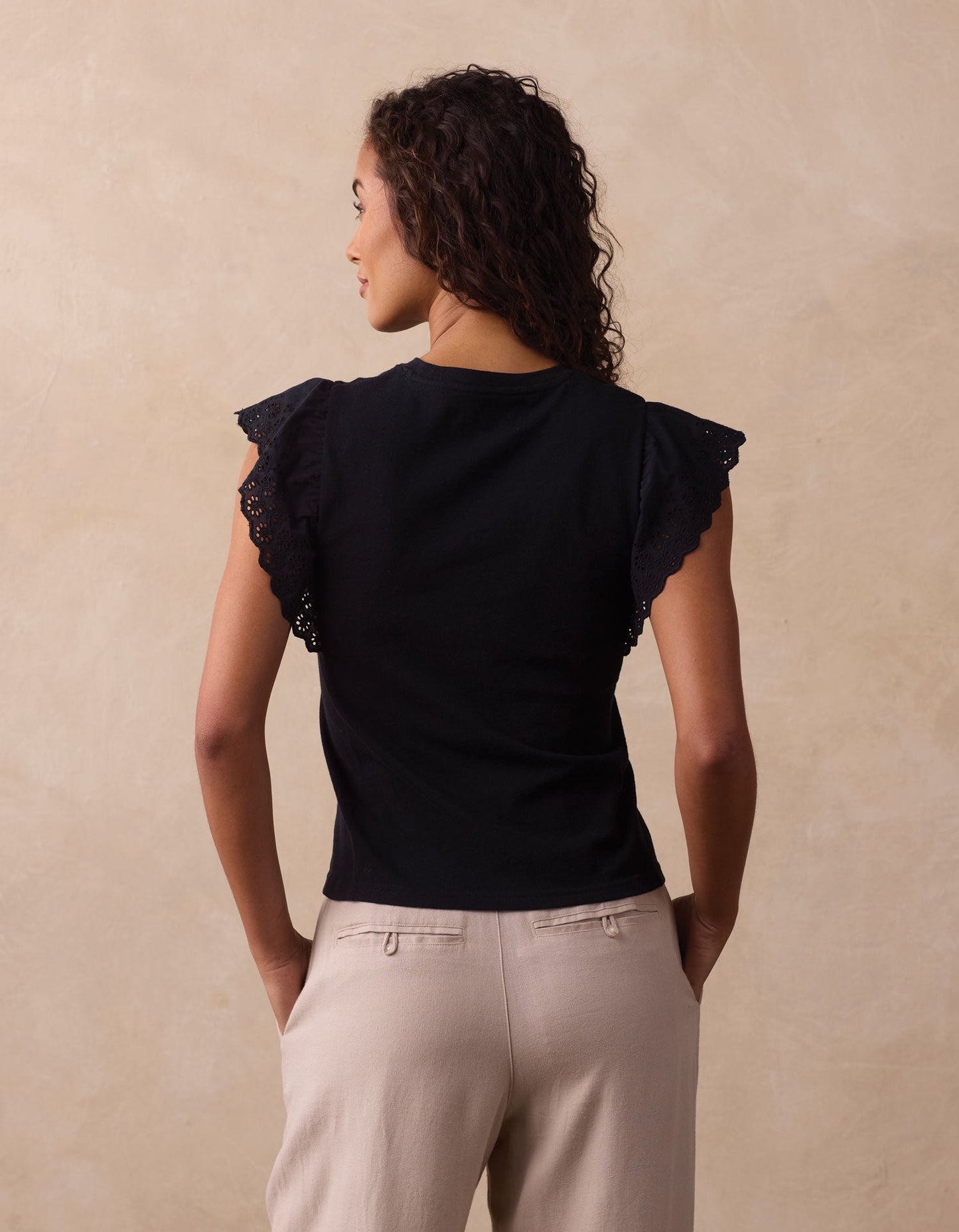 Marnie Eyelet Top in Black