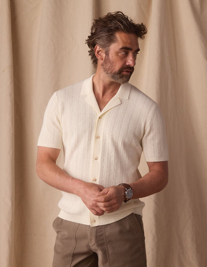 Robles Textured Knit Camp Button Up