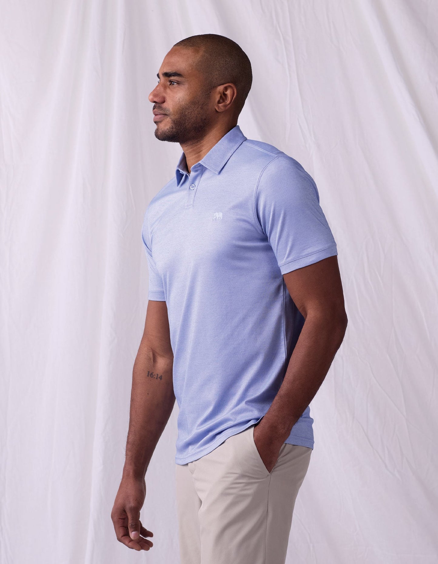 Performance Pique Polo in Glacier