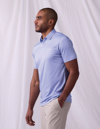 Performance Pique Polo in Glacier
