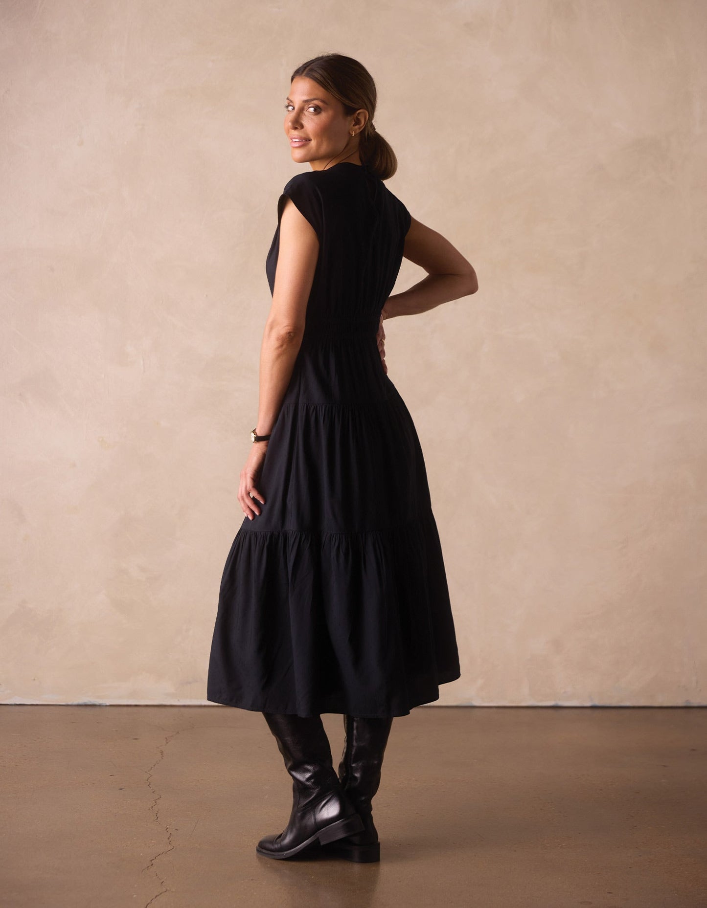 Grace Midi Dress in Black