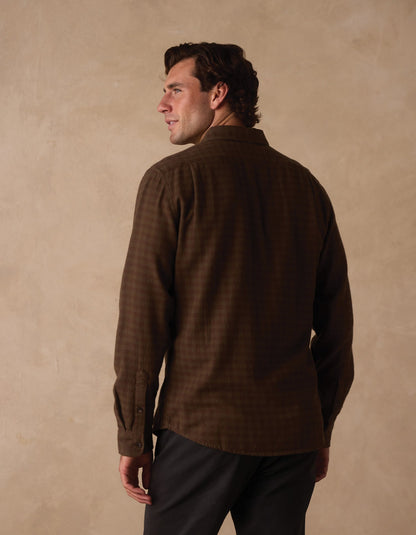 Hudson Double Brushed Flannel in Heathered Grey Plaid