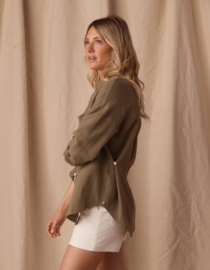 Kalo Weekender Overshirt in Deep Sage
