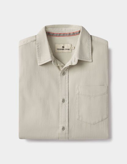 Cotton Denim Long Sleeve Button Up