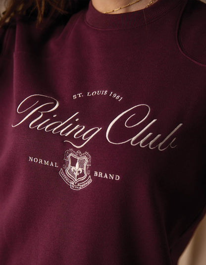 Normal Fleece Graphic Crewneck in Port Wine