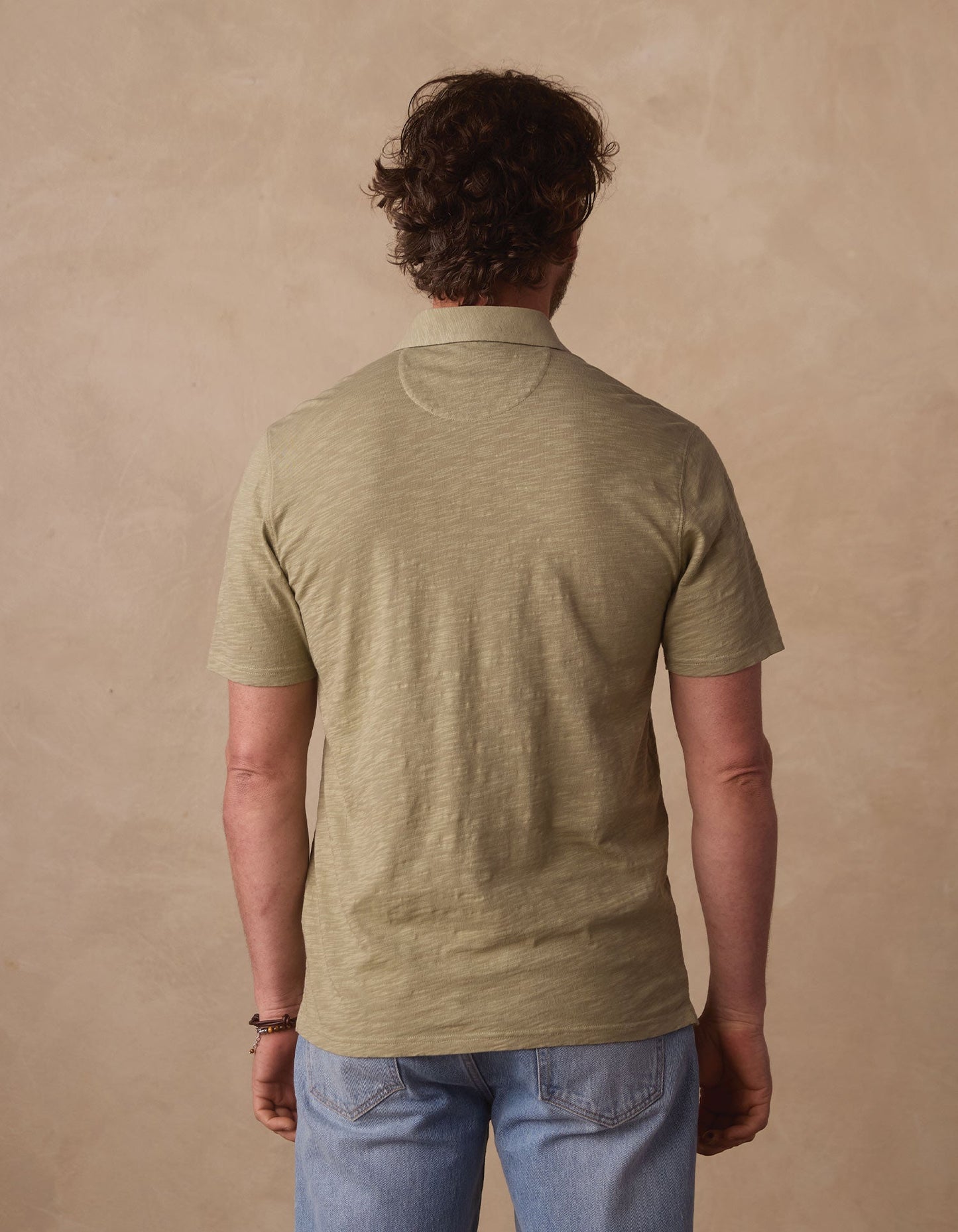 Vintage Slub Pocket Polo in Sage