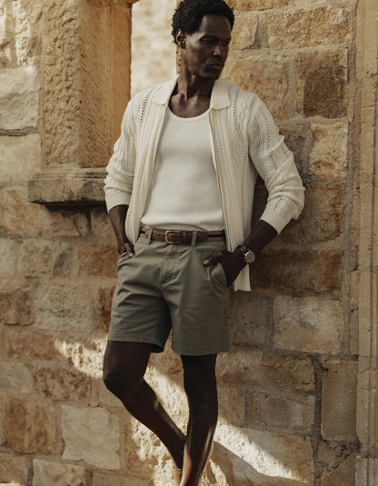 Stretch Chino Short in Moss