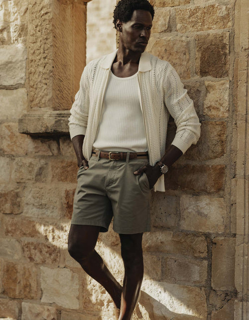 Stretch Chino Short in Moss