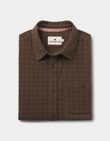 Hudson Double Brushed Flannel in Olive Plaid