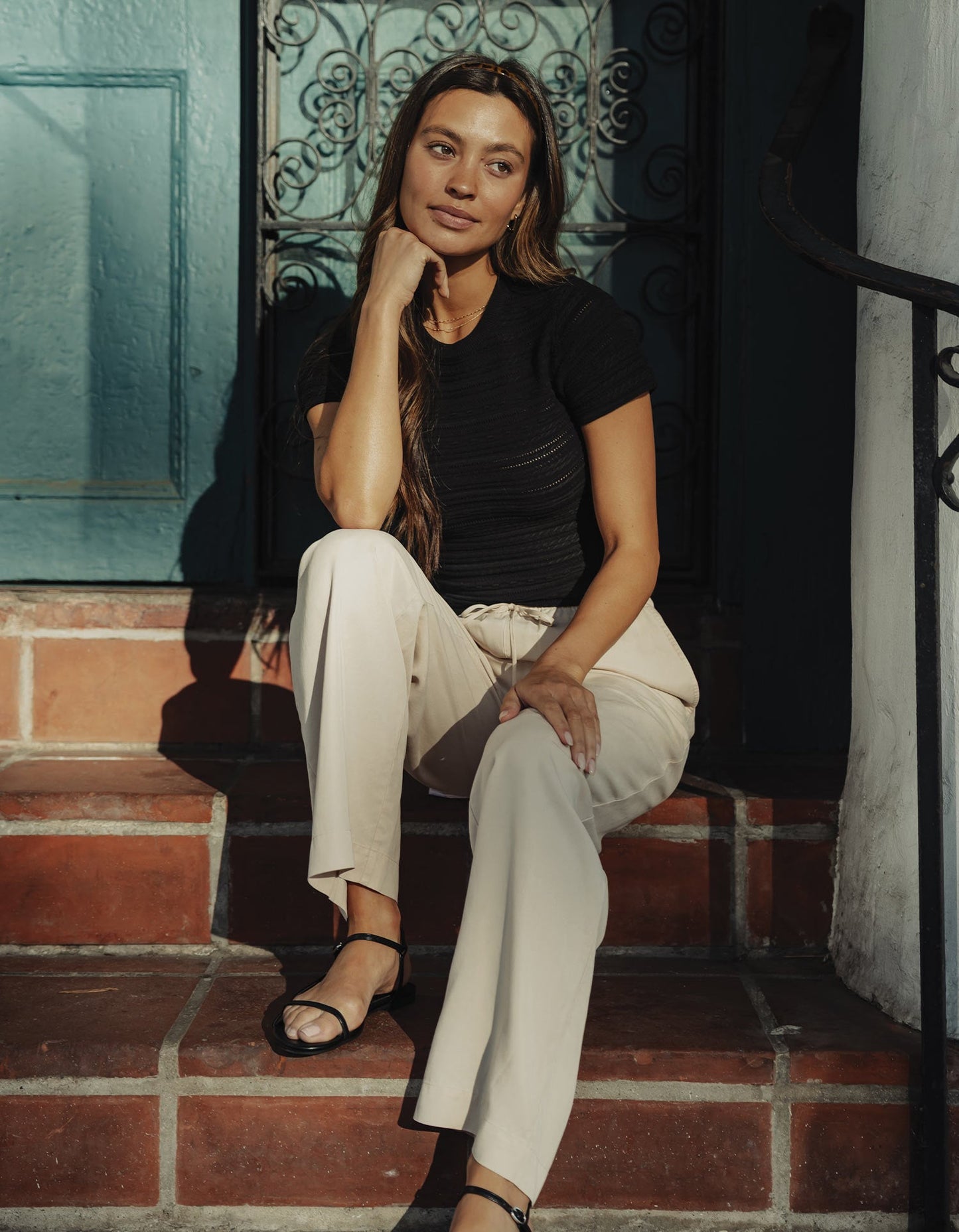 Sueded Costa Drawcord Pant in Birch