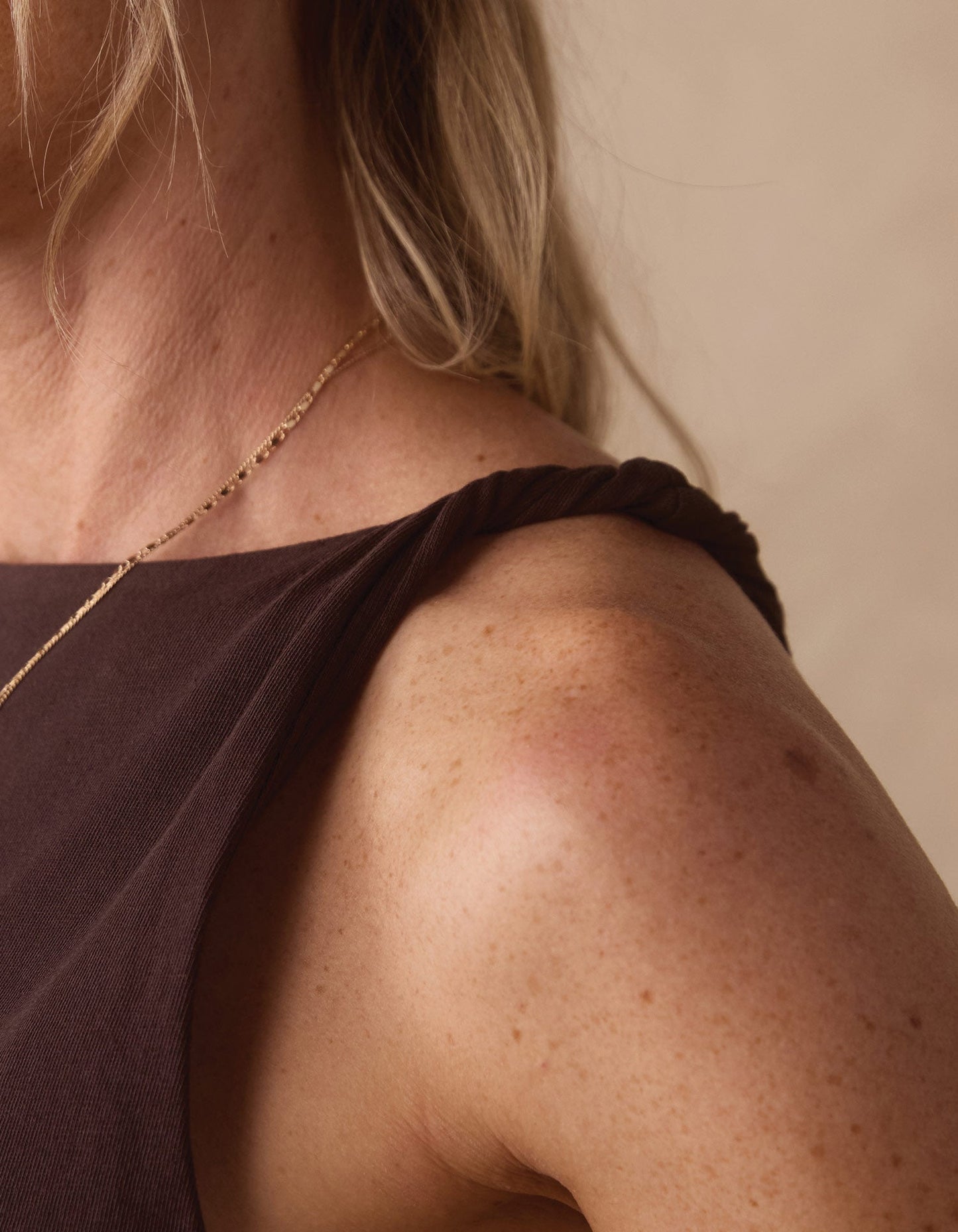 Normal Jersey Draped Tank in Umber