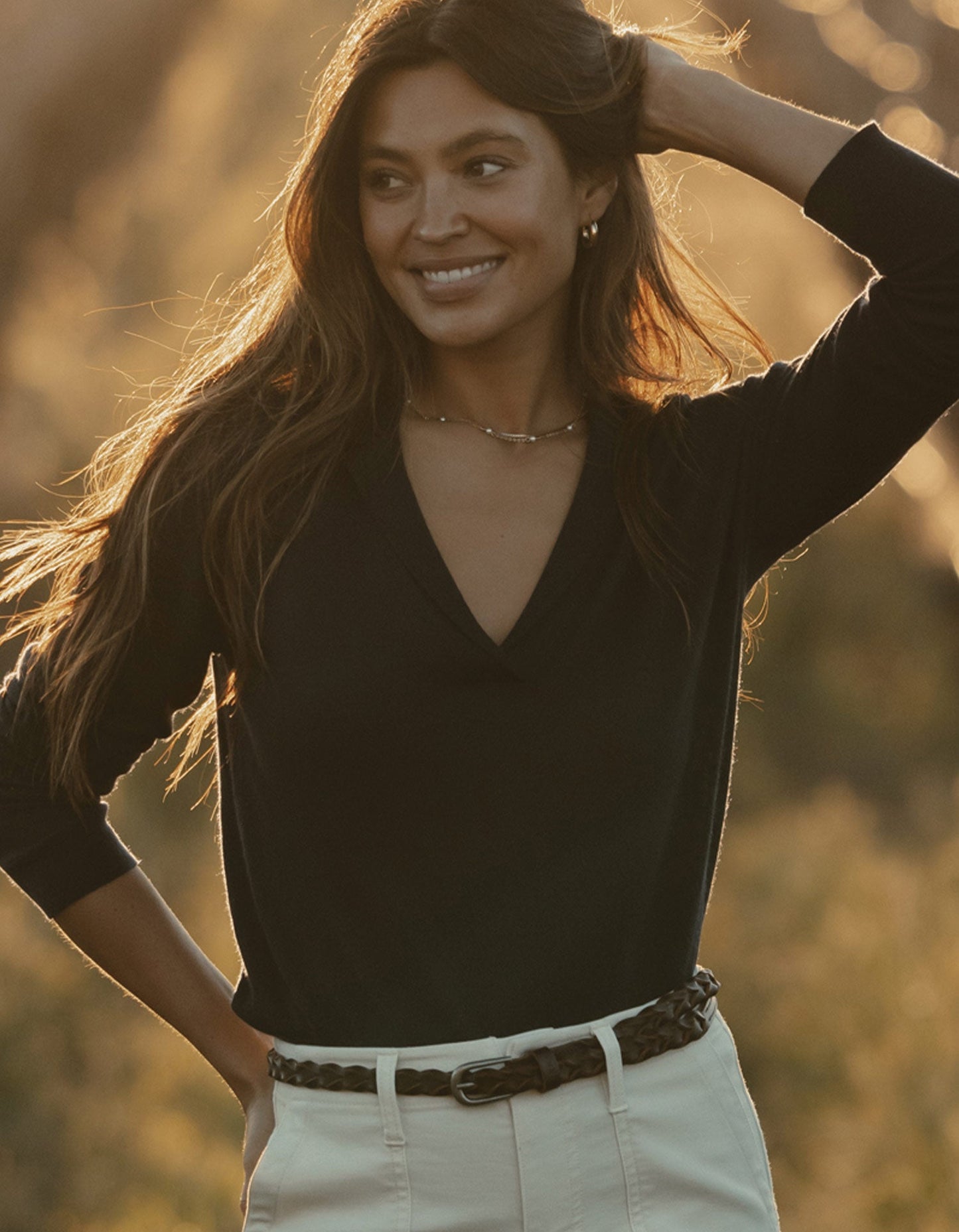 Ravello Long Sleeve Polo in Navy