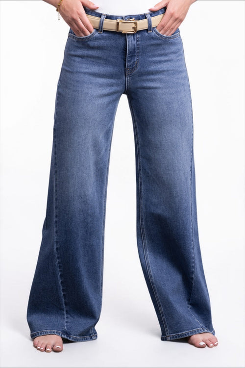 The Lila High-Rise Tummy Control Wide Leg Angled Seam Jeans - Three Inseams