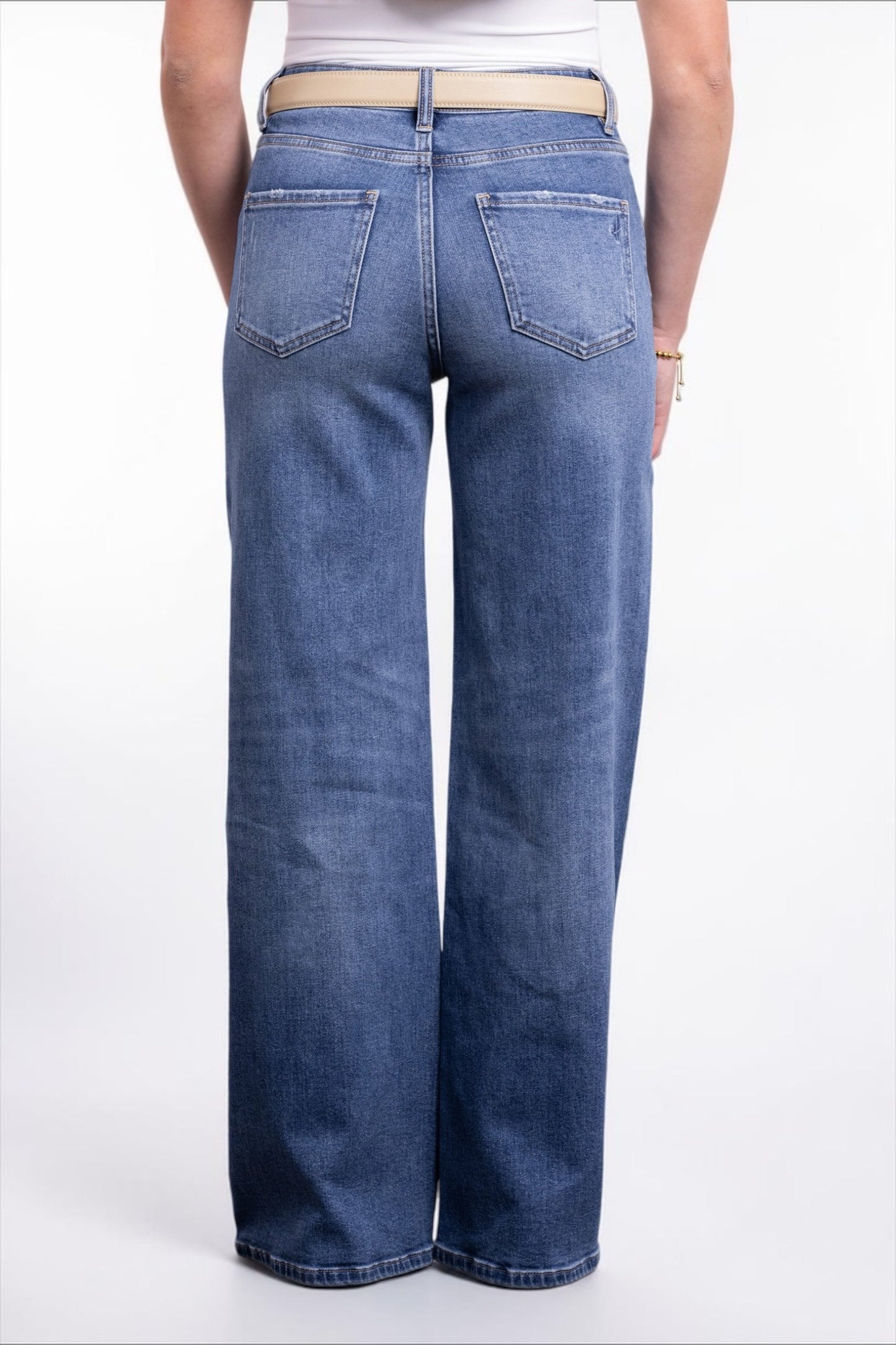 The Lila High-Rise Tummy Control Wide Leg Angled Seam Jeans - Three Inseams