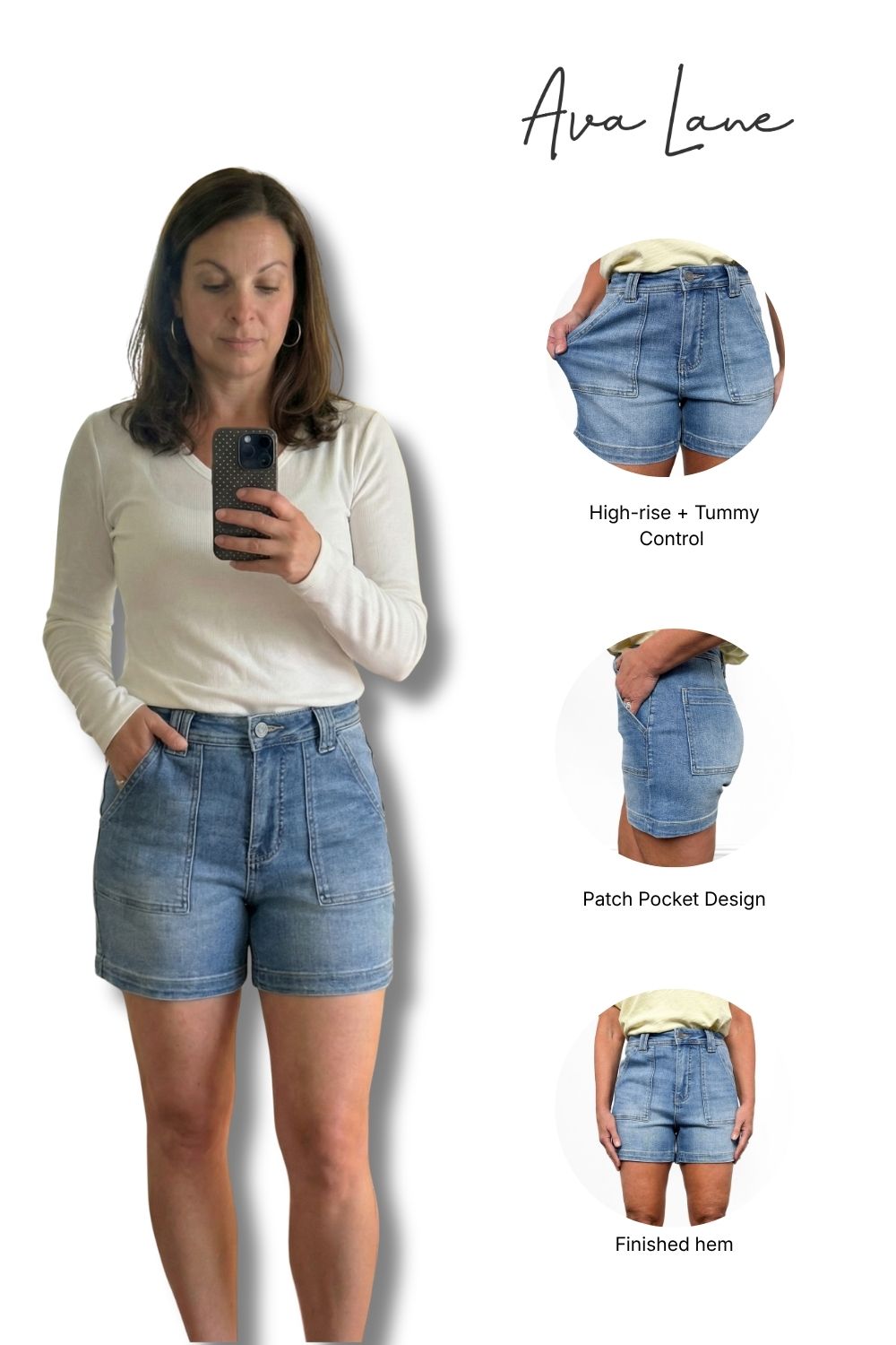 The Piper High-Rise Tummy Control Denim Shorts