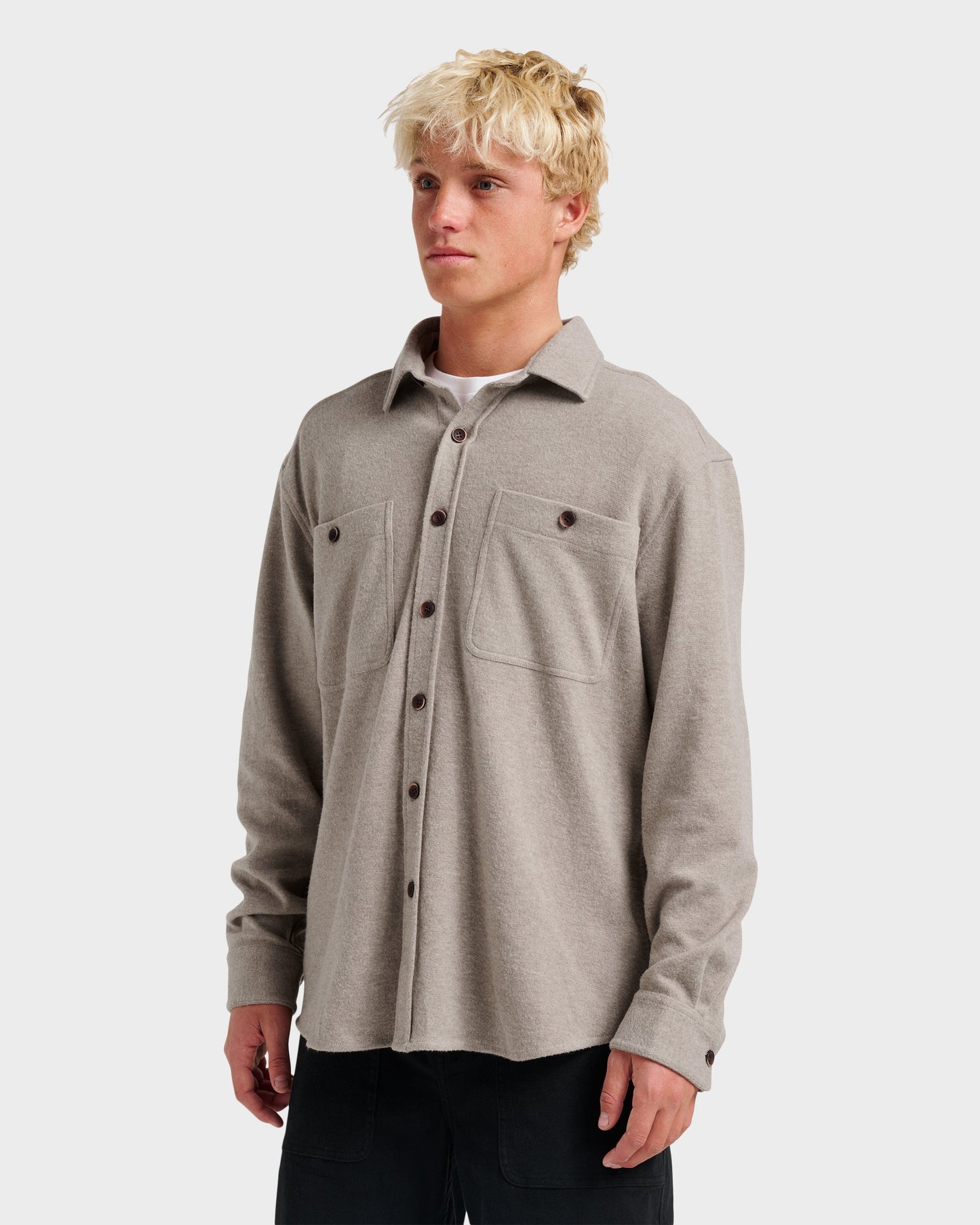 Waterman Harvest Flannel Shirt - Taupe Heather