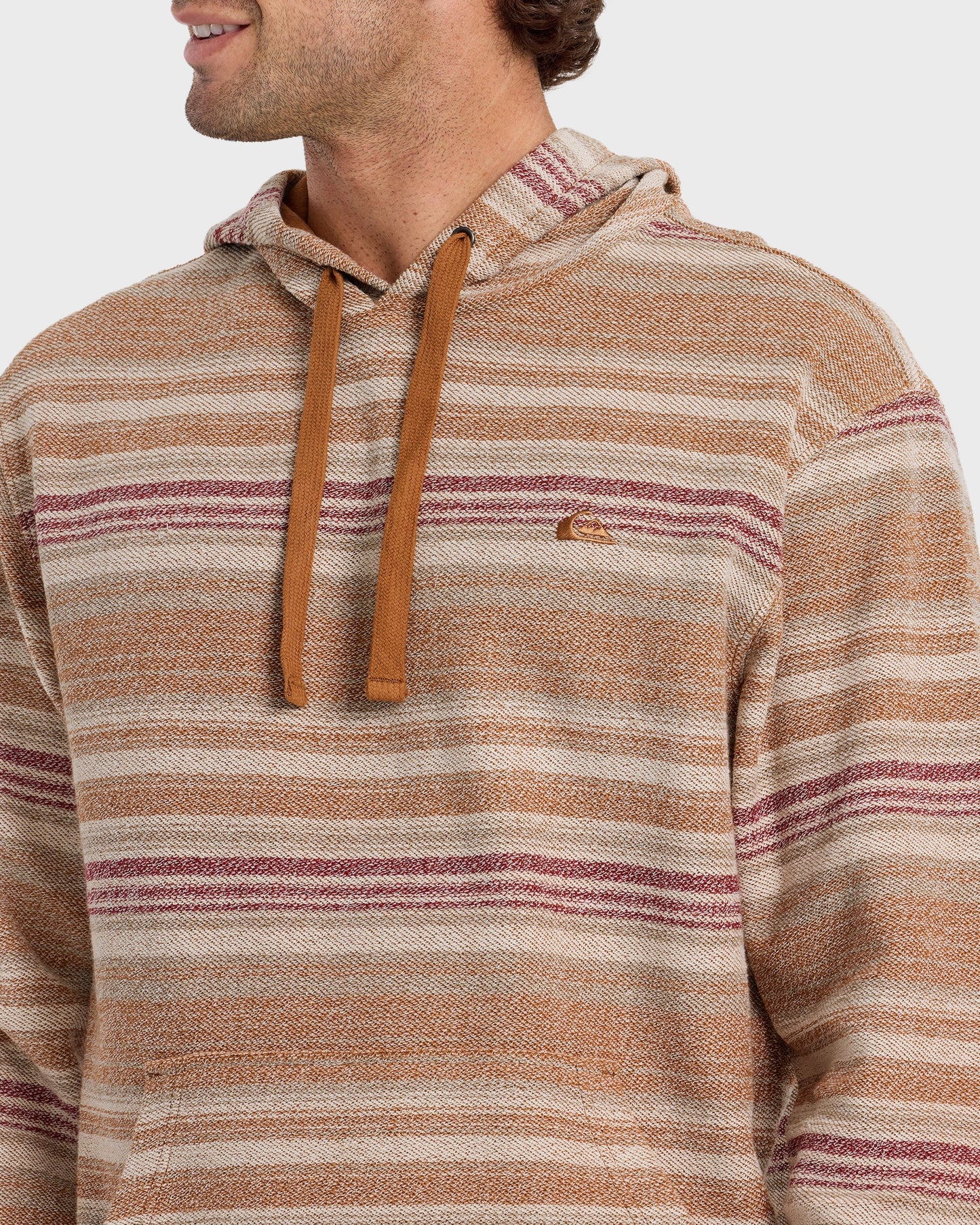 Great Otway Yarn-Dyed Stripe Pullover Hoodie - Bone White