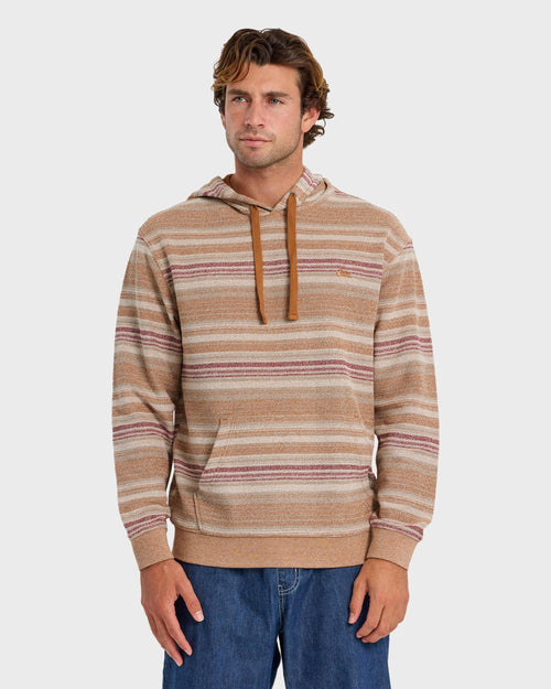 Great Otway Yarn-Dyed Stripe Pullover Hoodie - Bone White
