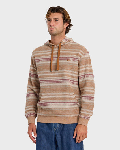 Great Otway Yarn-Dyed Stripe Pullover Hoodie - Bone White
