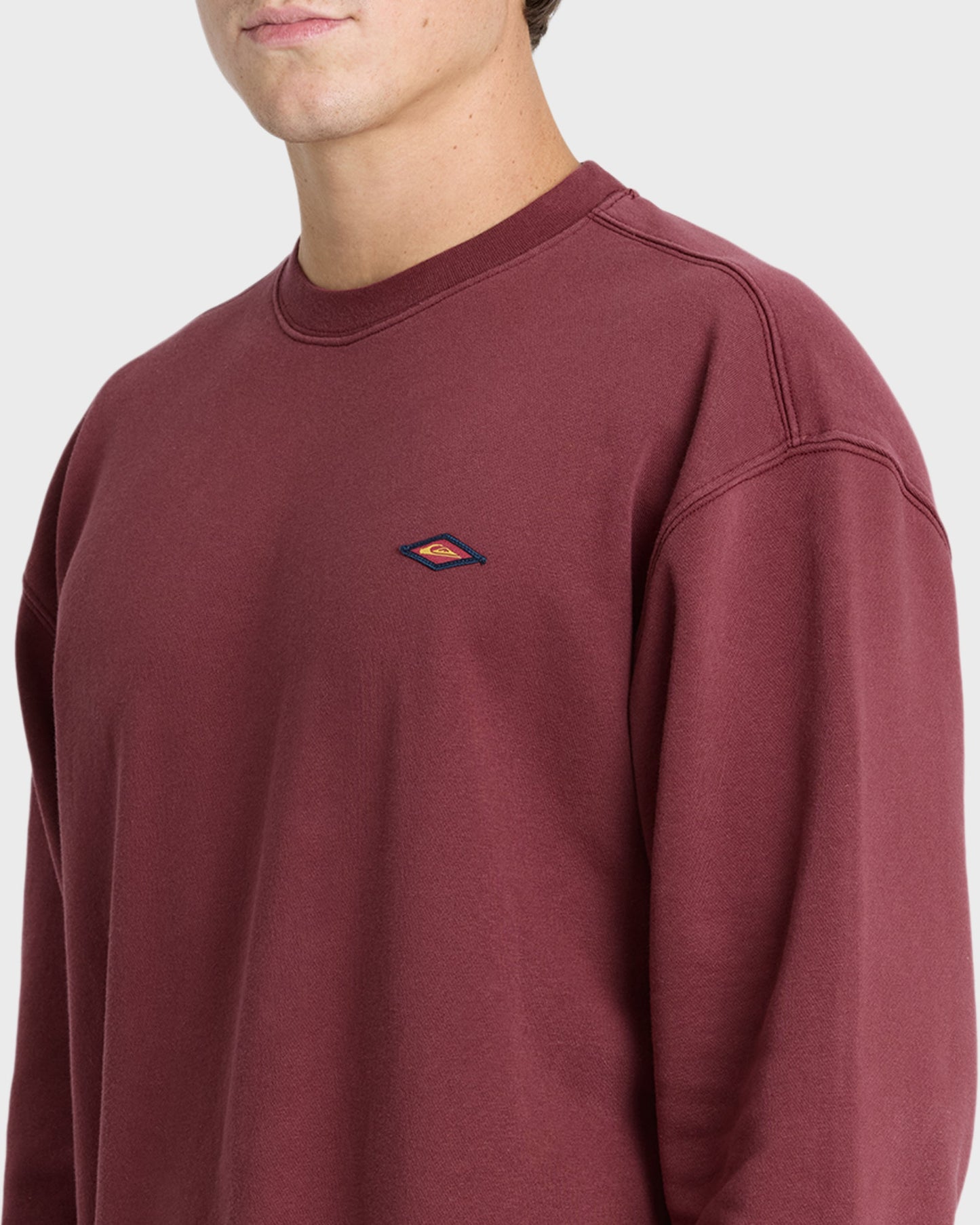 Saltwater Mineral Wash Crewneck Sweatshirt - Oxblood Red