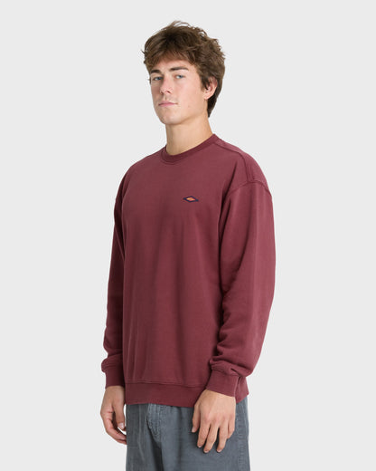 Saltwater Mineral Wash Crewneck Sweatshirt - Oxblood Red