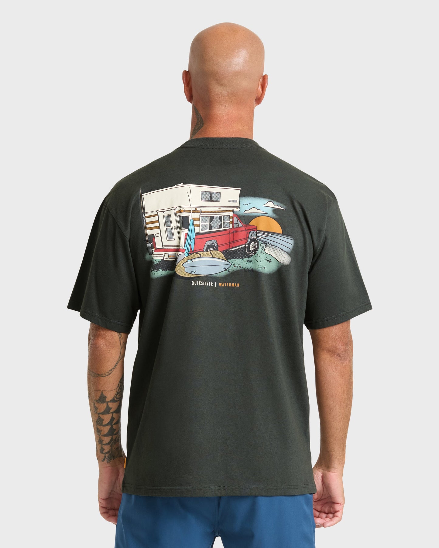Waterman Off The Grid Sueded Short Sleeve T-Shirt - Phantom