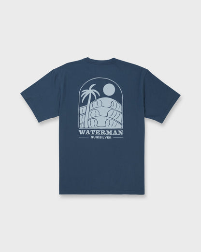 Waterman Out The Back Sueded T-Shirt - Dark Denim