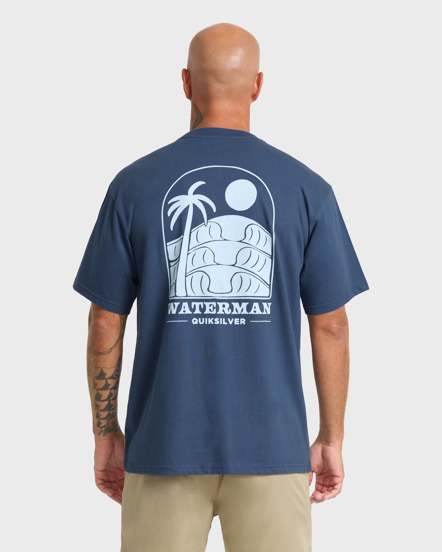 Waterman Out The Back Sueded T-Shirt - Dark Denim