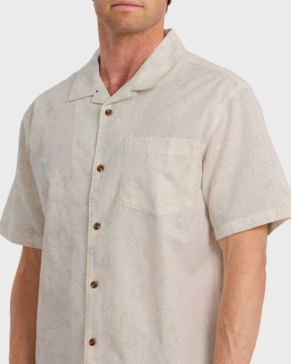 Lo-Biscus DNA Short Sleeve Camp Shirt - Snow White