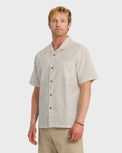 Lo-Biscus DNA Short Sleeve Camp Shirt - Snow White