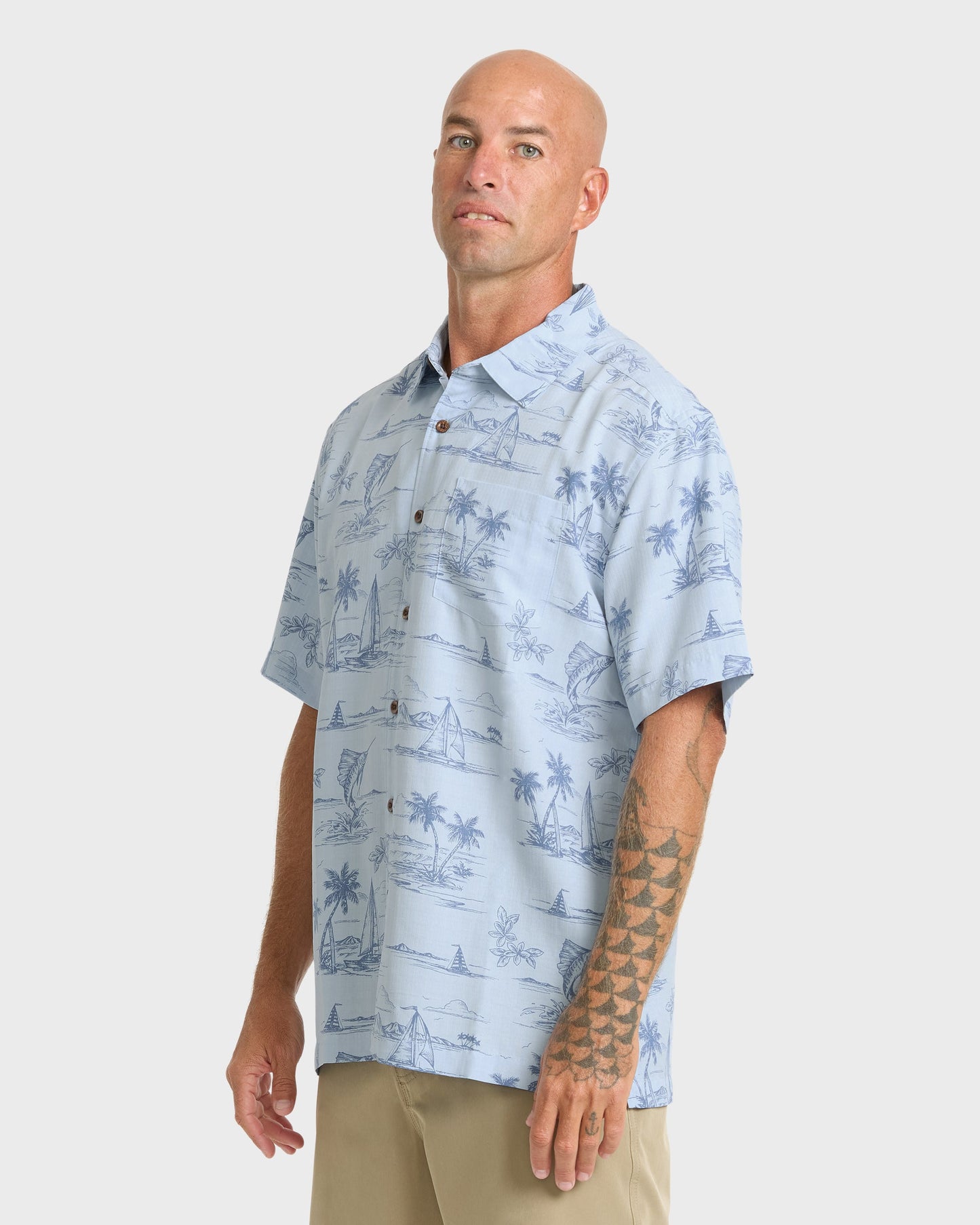 Waterman Sail Away Short Sleeve Shirt - Skyway
