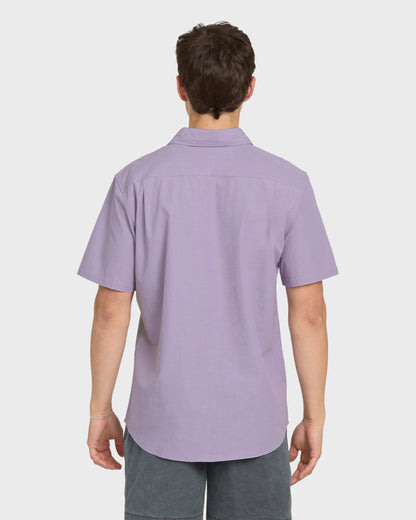 Shore Break Classic Short Sleeve Woven Button-Up Shirt - Daybreak