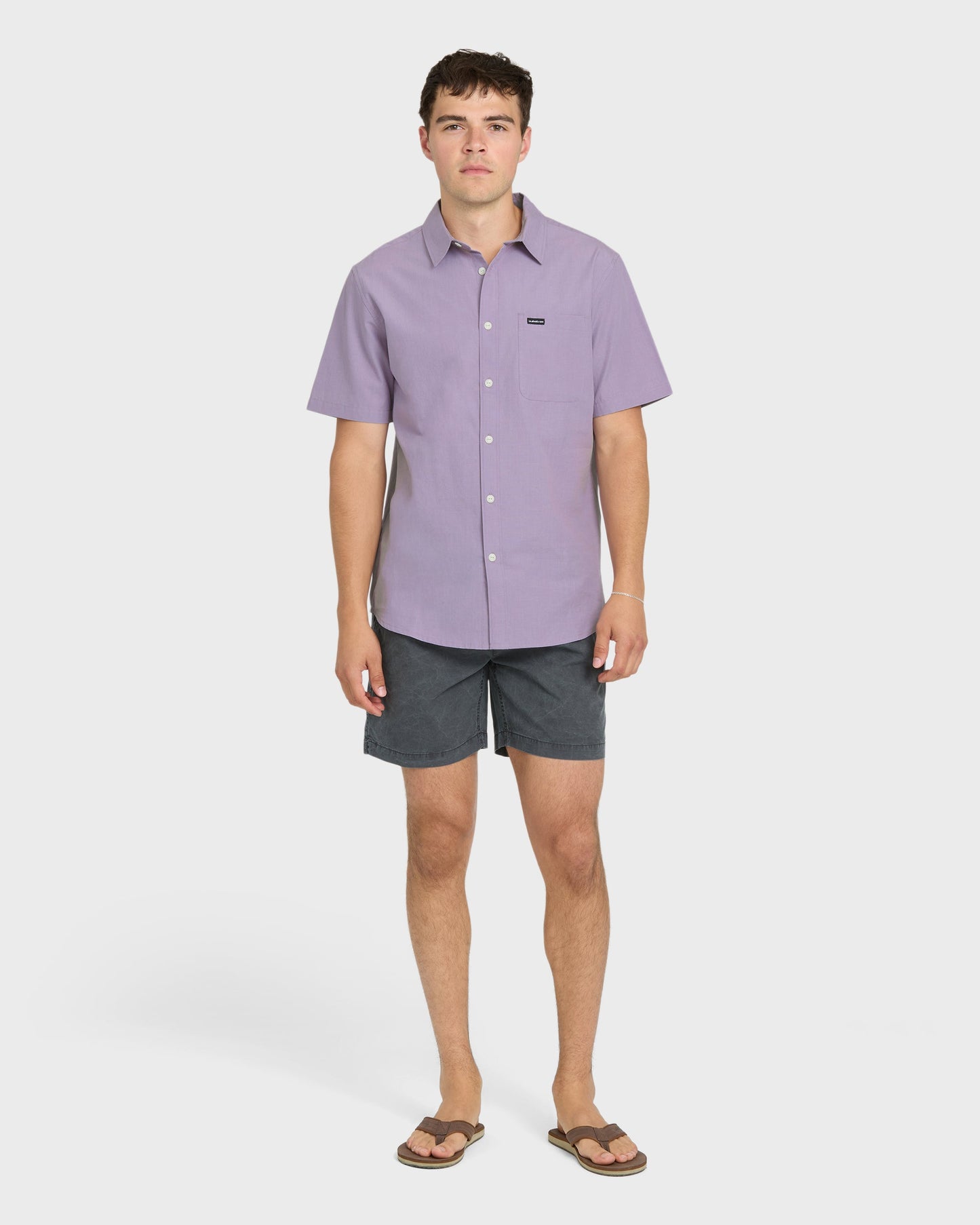 Shore Break Classic Short Sleeve Woven Button-Up Shirt - Daybreak