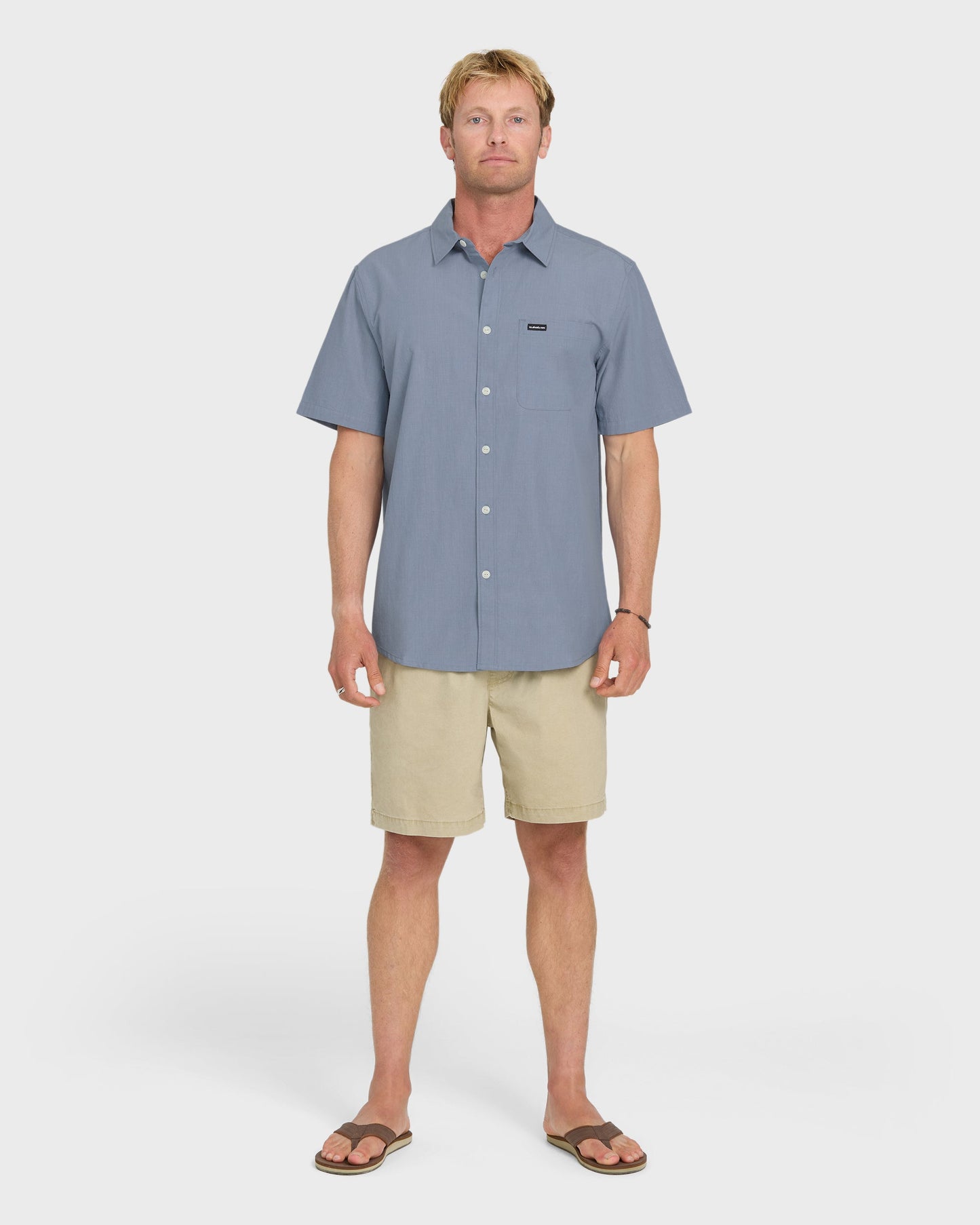 Shore Break Classic Short Sleeve Woven Button-Up Shirt - Infinity
